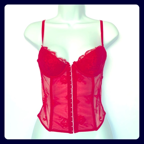 Made in Italy 🇮🇹 Red Lace Bustier - Picture 1 of 5